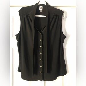 Anne Klein Black Sleeveless Blouse